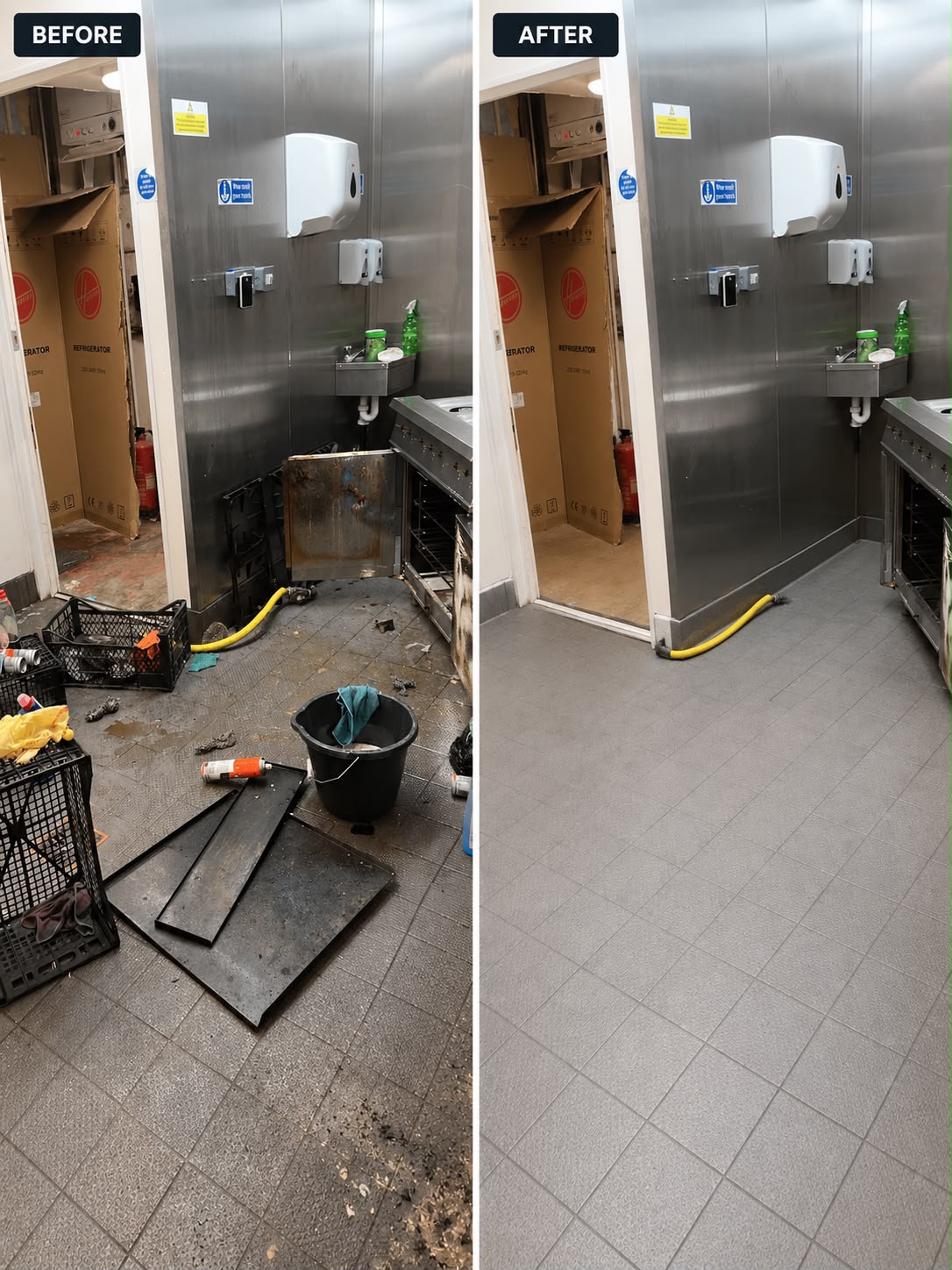 After builders cleaning, before and after, Manchester