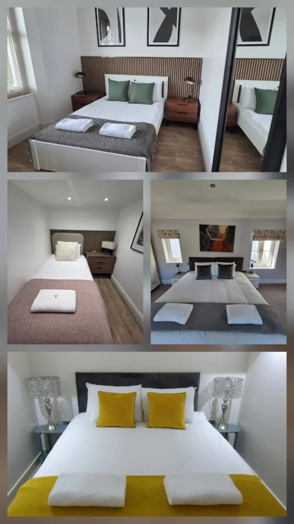 Clean and neatly prepared bedrooms after end of tenancy cleaning