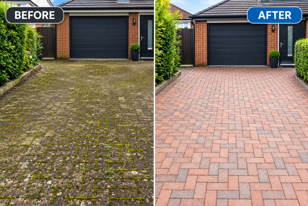 Professional jet washing and driveway patio cleaning services in Manchester by MSG Cleaners