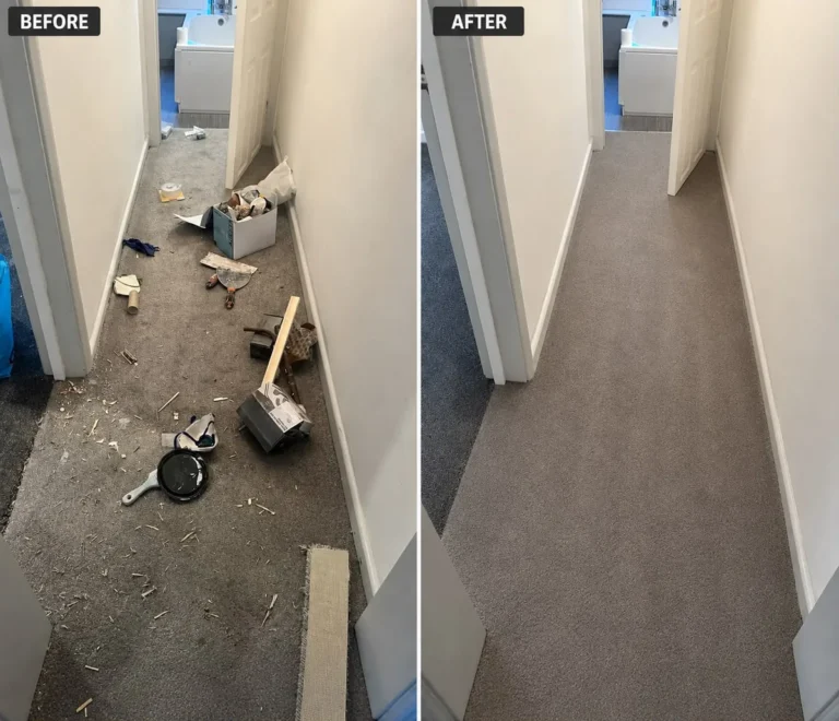 After builders cleaning services in Manchester, before and after